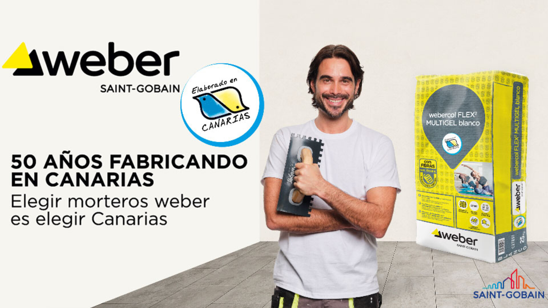 Saint-Gobain Weber obtiene el sello ‘Elaborado en Canarias’ en reconocimiento a sus más de 50 años fabricando en la región Saint-Gobain Weber obtiene el sello ‘Elaborado en Canarias’ en reconocimiento a sus más de 50 años fabricando en la región