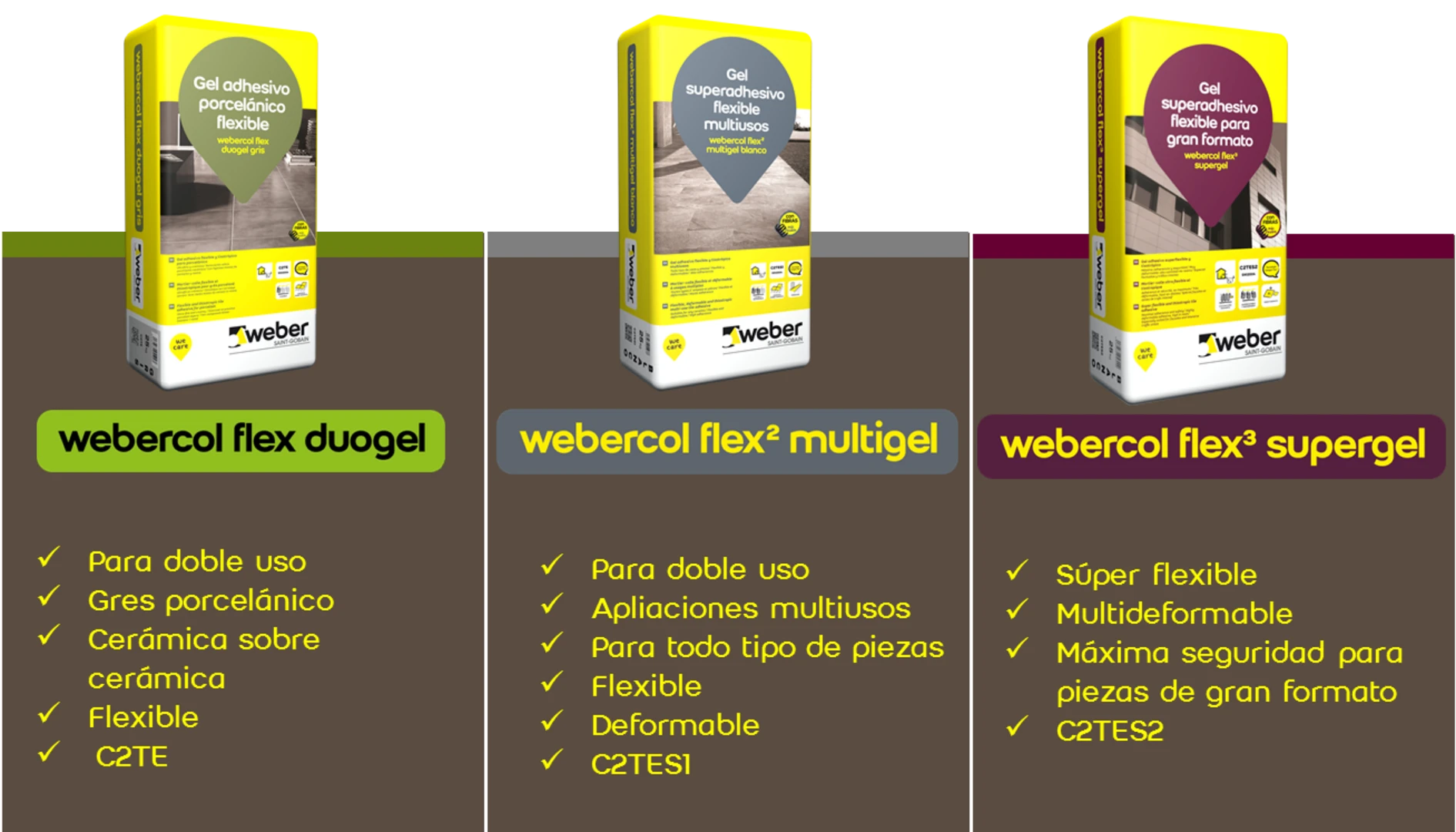 Banner de las características de la gama colagel-tixo®