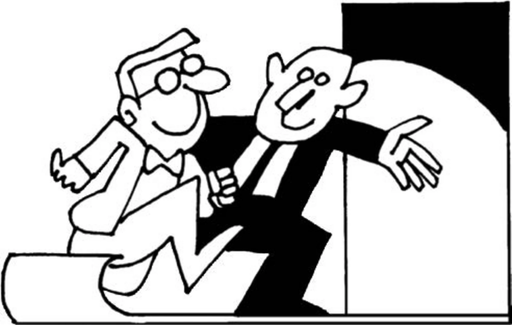 Imagen de un persona dando la bienvenida a otra