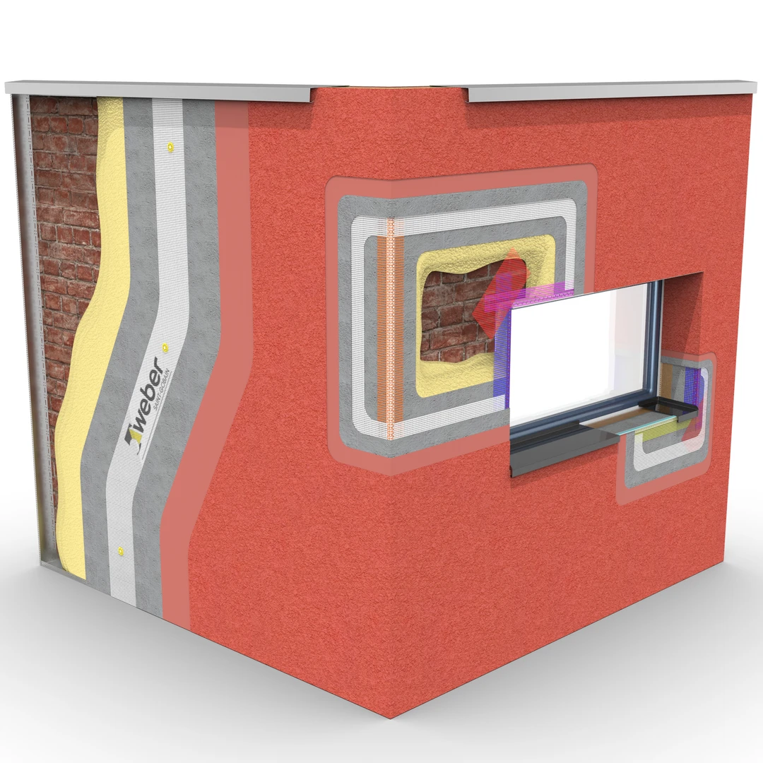 3D sistema webertherm mineral acabado orgánico