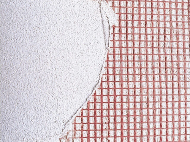 Malla webertherm malla 200 color roja anclada al soporte con mortero