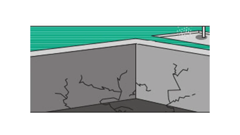 Dibujo de fisuras en el vaso de una piscina