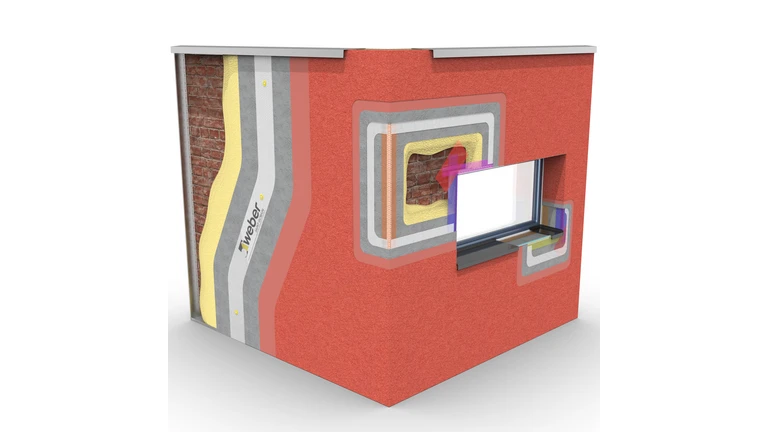 3D sistema webertherm mineral acabado orgánico